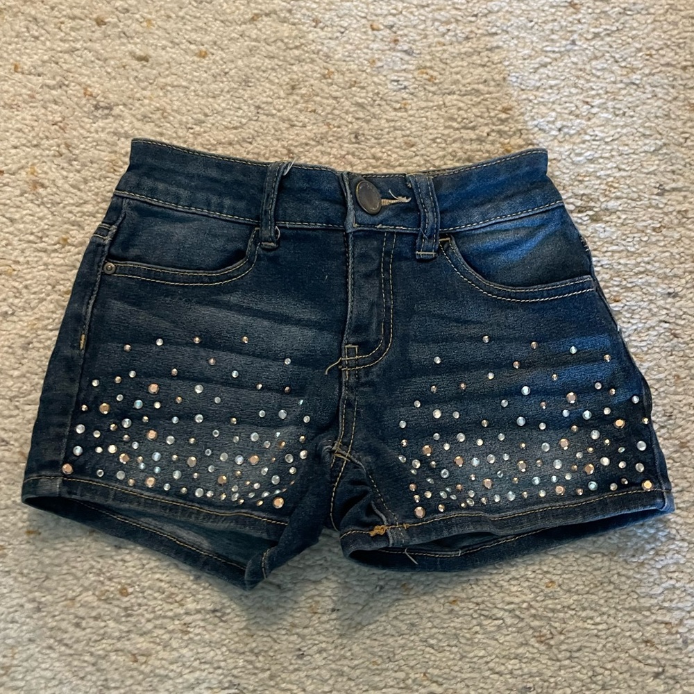 Girls size 8 rhinestone Justice jean shorts